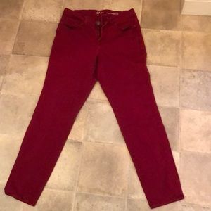 Burgundy women’s jeans